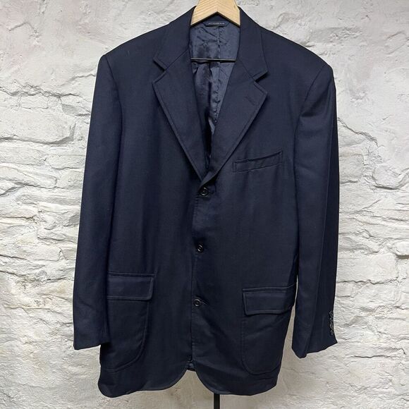 Brooks Brothers Golden Fleece Loro Piana Super 130s Navy Blue Blazer Size 42L - Picture 1 of 12